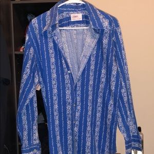 Vintage button up blue dress shirt